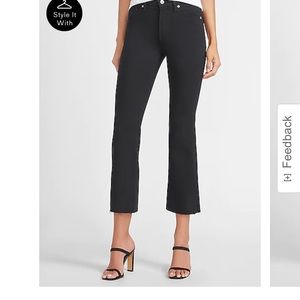 NWT! Black Express cropped flare jeans.